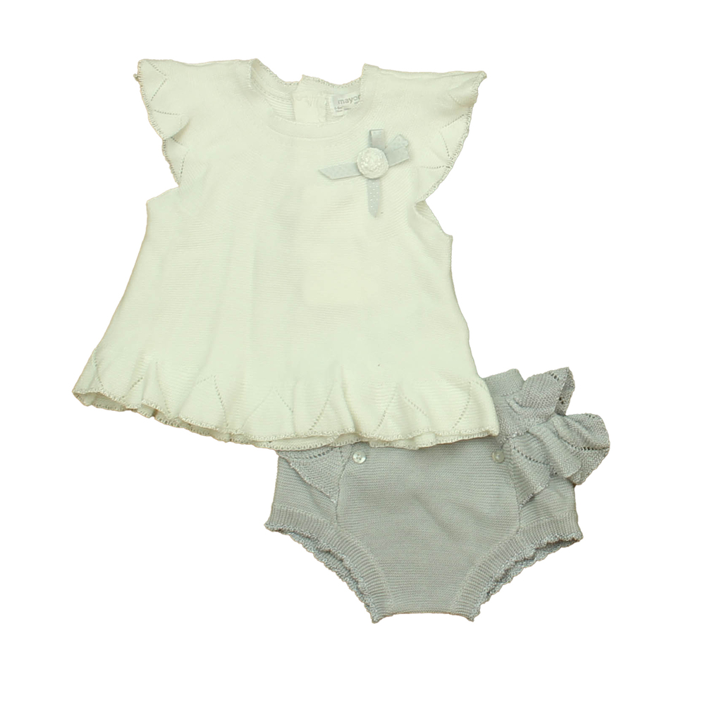 Mayoral Girls White | Gray Apparel Sets size: Newborn